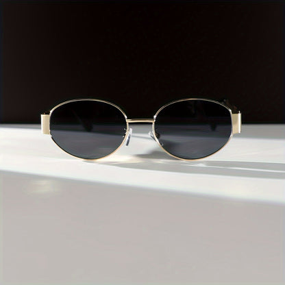 Majella | Minimalist Oval Sunglasses with Gold Frame