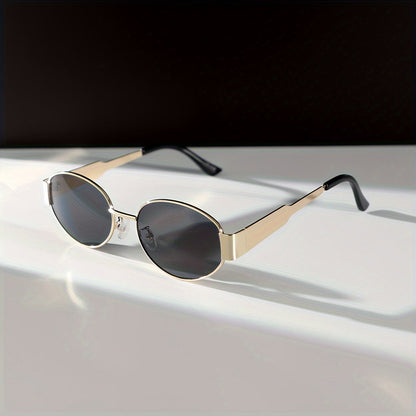 Majella | Minimalist Oval Sunglasses with Gold Frame