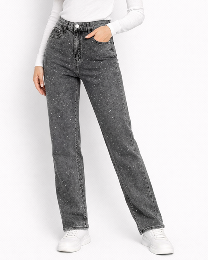 Laila | Straight-Leg Jeans with Glitter Details
