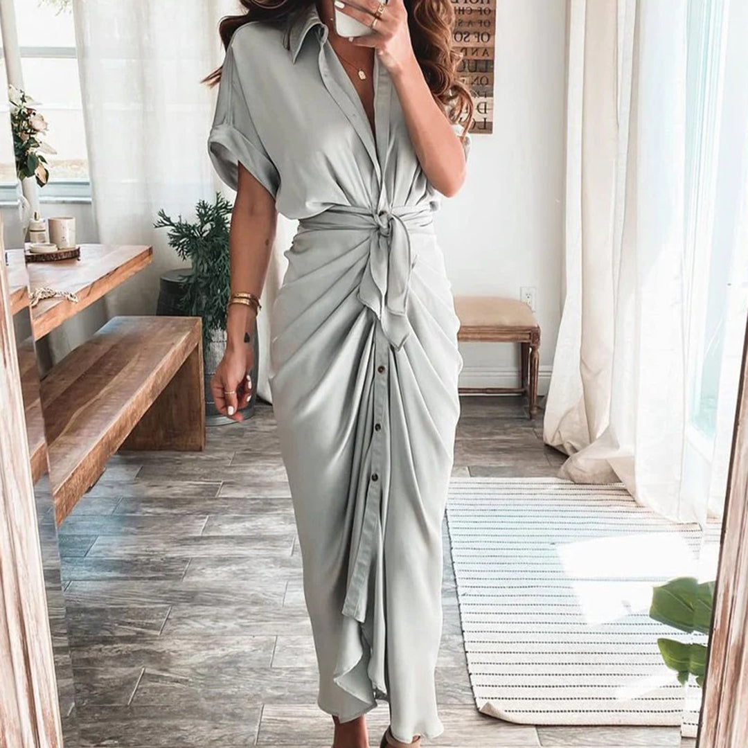Julietta | Button Dress with Waist Detail for Women