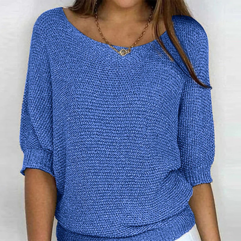 Comfortable Airy Women's Top with Stylish Knitted Texture