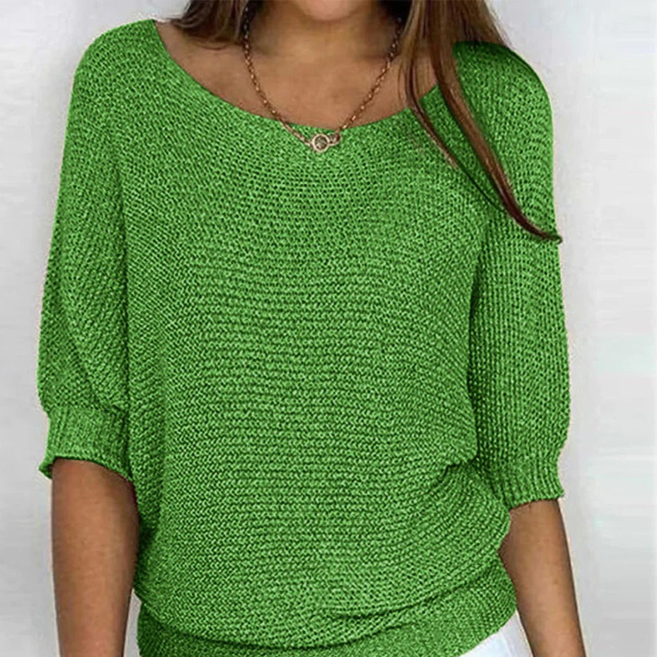 Comfortable Airy Women's Top with Stylish Knitted Texture