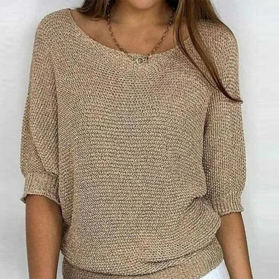 Comfortable Airy Women's Top with Stylish Knitted Texture