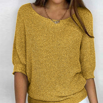 Comfortable Airy Women's Top with Stylish Knitted Texture