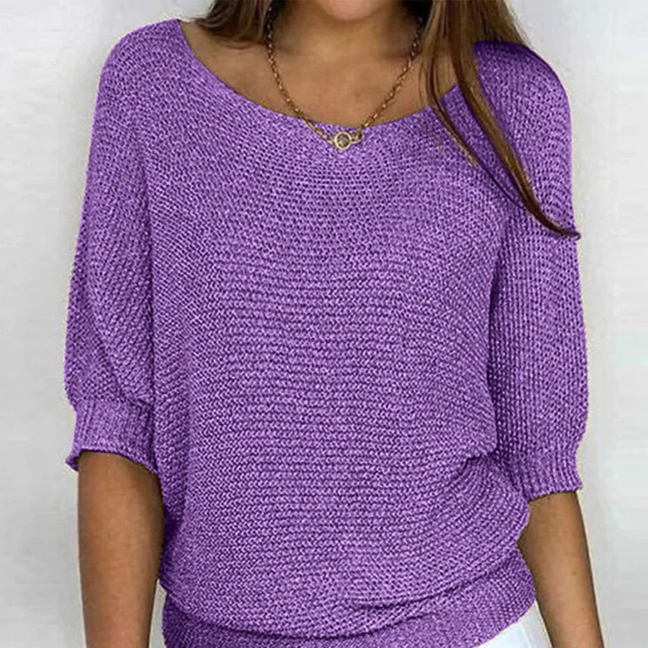 Comfortable Airy Women's Top with Stylish Knitted Texture
