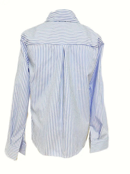 Bincy | Striped Shirt Blouse with Long Sleeves - Casual