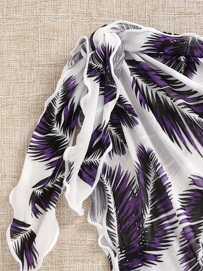Gaige | Bikini Set with Tropical Sarong and Triangle Top