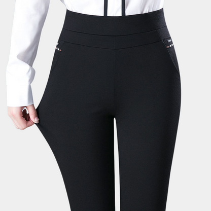 Elegant stretch women's leggings with high waist