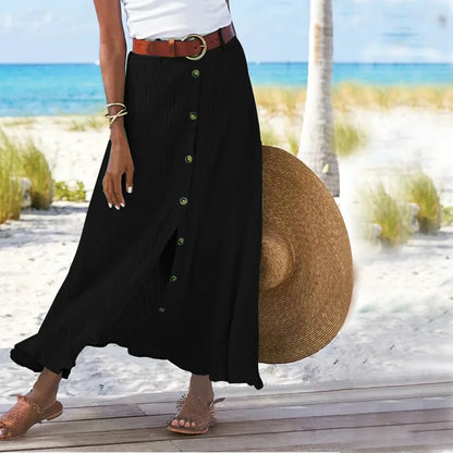 Annalise | Summer Long Skirt with Button Closure for Women