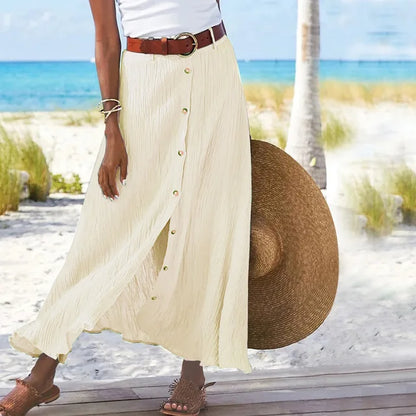 Annalise | Summer Long Skirt with Button Closure for Women