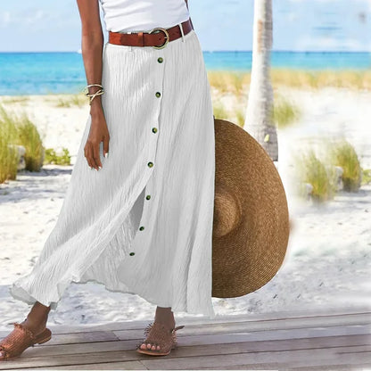 Annalise | Summer Long Skirt with Button Closure for Women