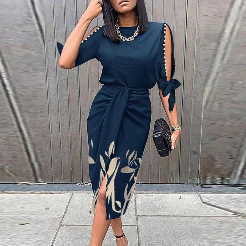 Jesy | Midi Dress with Lace and Elegant Pleats