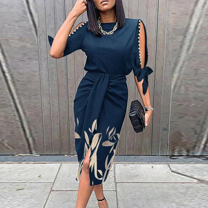 Jesy | Midi Dress with Lace and Elegant Pleats