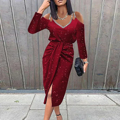 Jesy | Midi Dress with Lace and Elegant Pleats
