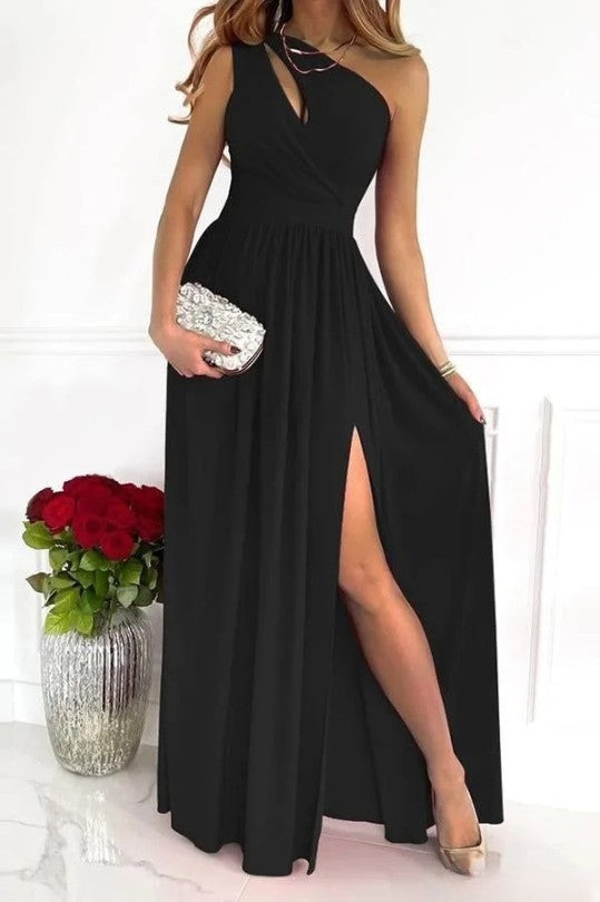 Lilla | Elegant Evening Dress with One Shoulder and Split Gala Dresses