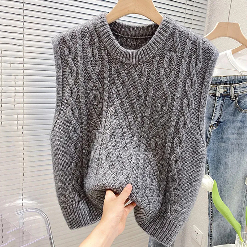 Trendy Comfortable Women's Knitted Vest with Loose Fit