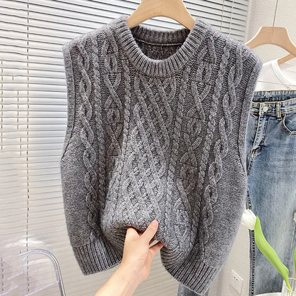 Trendy Comfortable Women's Knitted Vest with Loose Fit