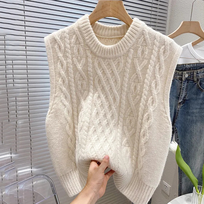 Trendy Comfortable Women's Knitted Vest with Loose Fit