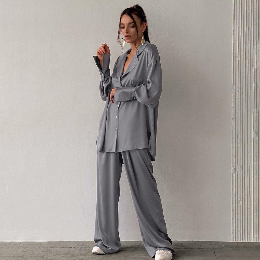 Oversized Women's Loungewear Set with Wide Pants