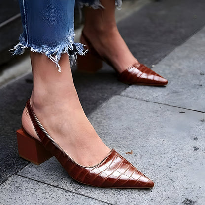 Orthopedic Slingback Pumps With Pointed Toe