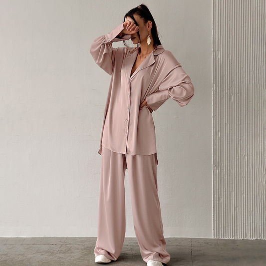 Oversized Women's Loungewear Set with Wide Pants
