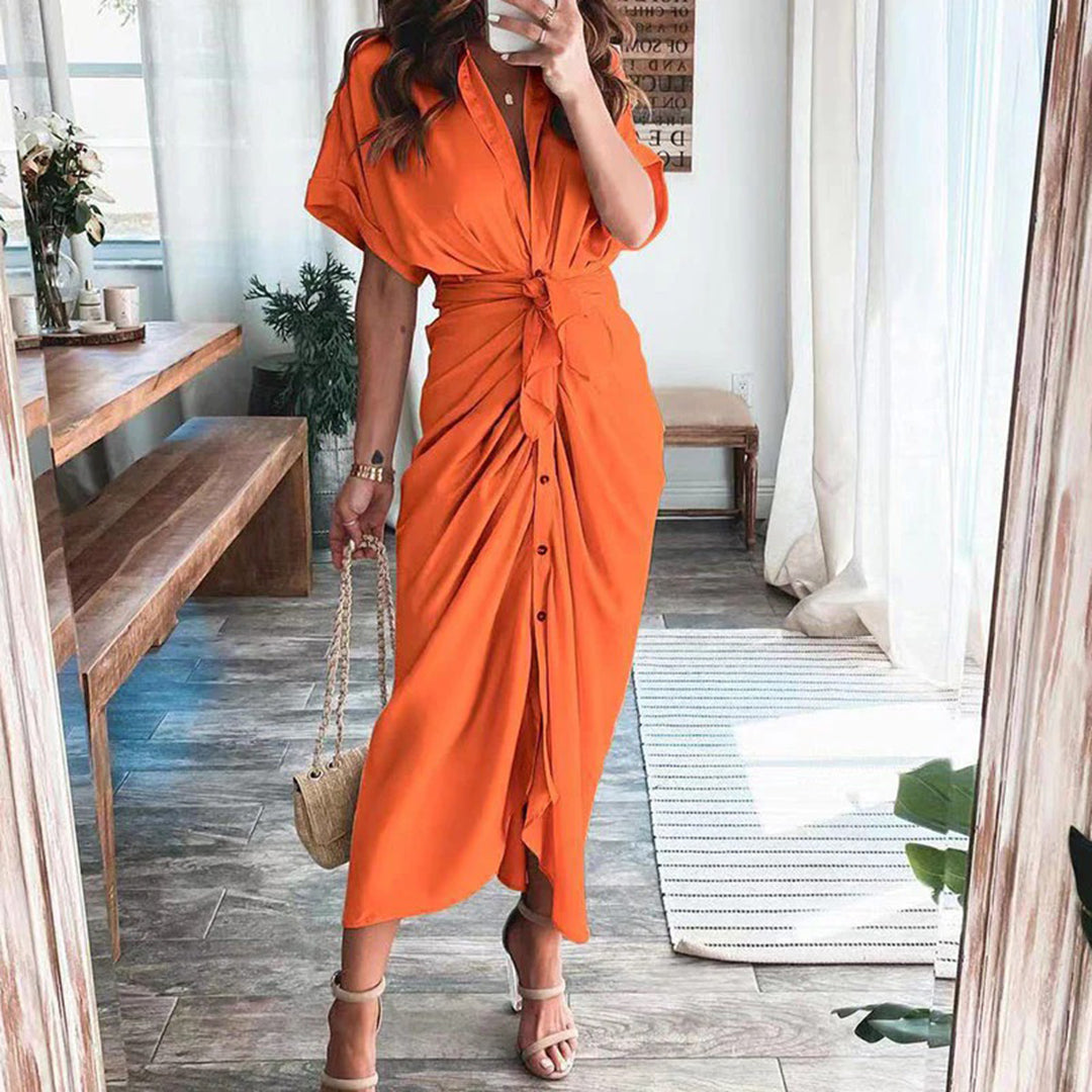 Julietta | Button Dress with Waist Detail for Women