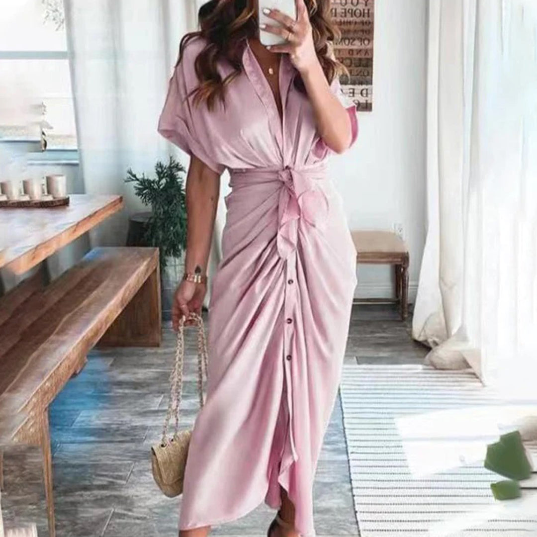 Julietta | Button Dress with Waist Detail for Women