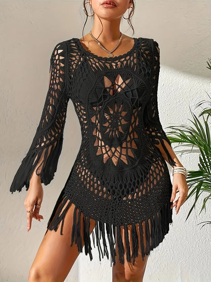 Yanique | Crocheted Beach Tunic with Fringes