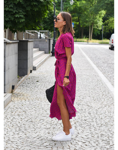 Corinne | V-Neck Midi Dress with Floral Print
