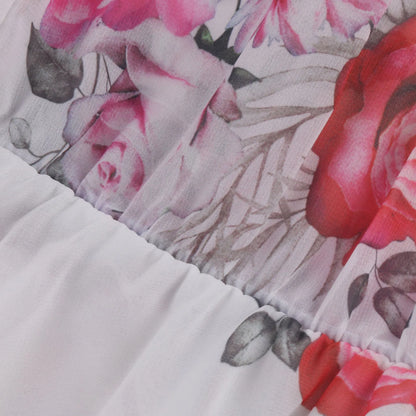 Airy Mini Summer Dress With Floral Print And Open Shoulders