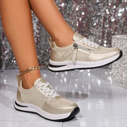 Women's Glitter Orthopedic Sneakers with Comfortable Sole