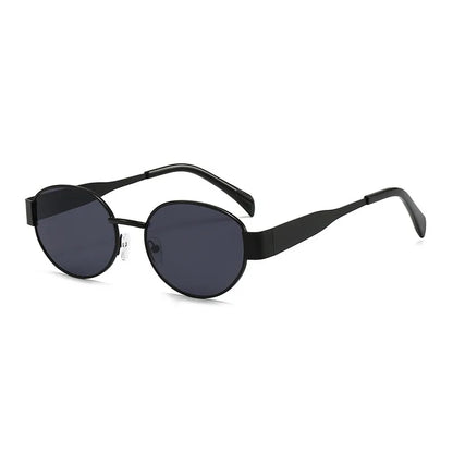 Retro Oval Sunglasses With Slim Design For Women