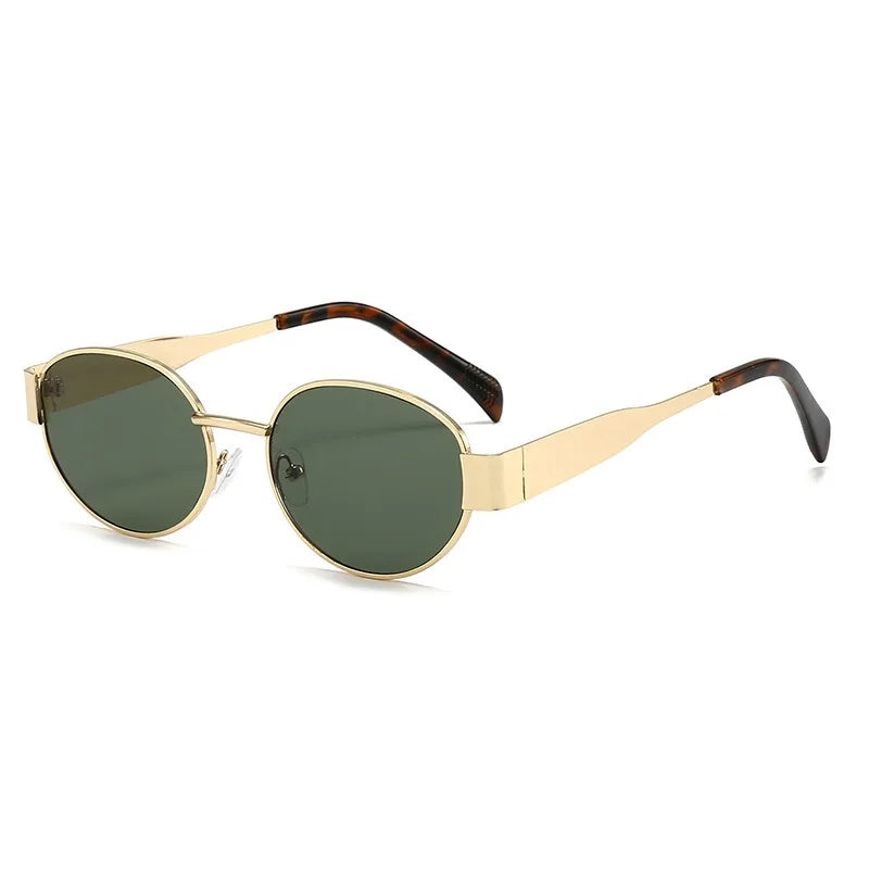 Retro Oval Sunglasses With Slim Design For Women