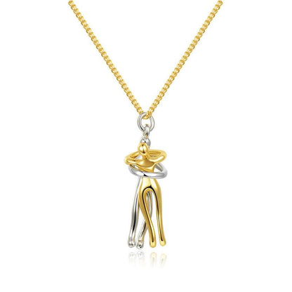 Elegant Women's Necklace with Gold and Silver Pendant