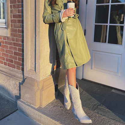Luce | Metallic Western Ankle Boots with Heel
