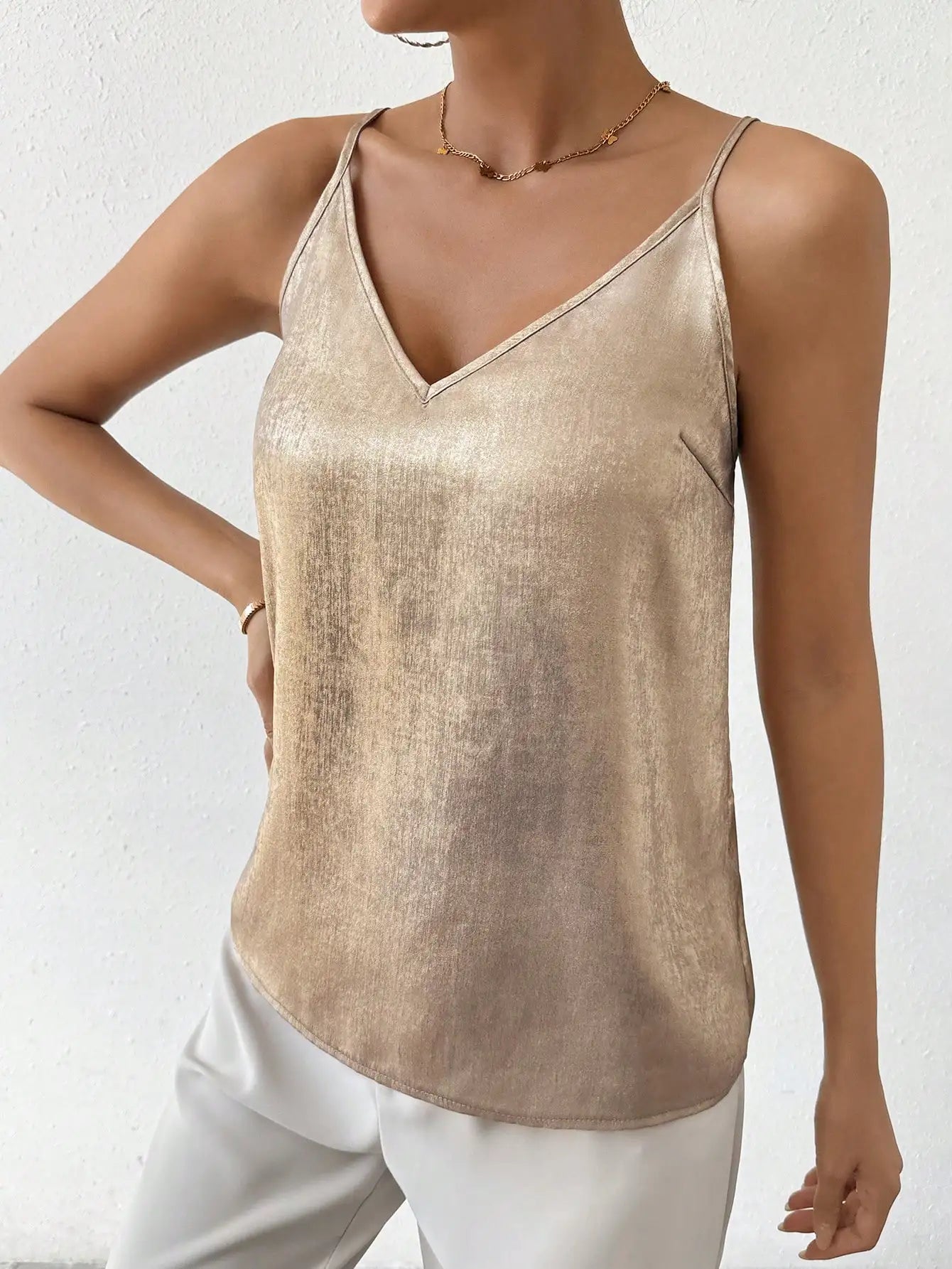 Lovy | Cami V-Neck Top with Spaghetti Straps