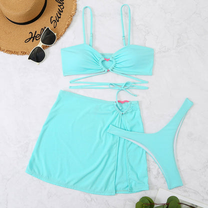 Euphemia | Playful 3-Piece Bikini Set with Heart Details