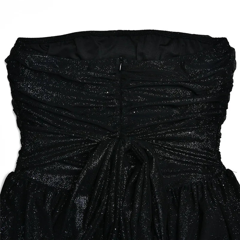 Dahlia | Strapless Glitter Mini Dress