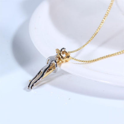 Elegant Women's Necklace with Gold and Silver Pendant