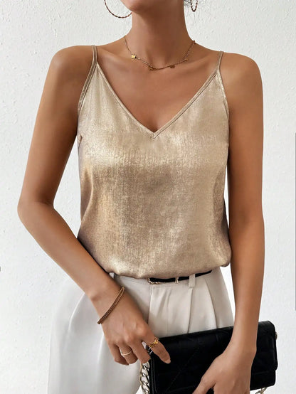 Lovy | Cami V-Neck Top with Spaghetti Straps