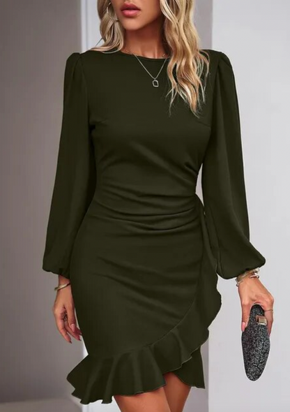 Alexia | Dress with Long Sleeves and Ruffles