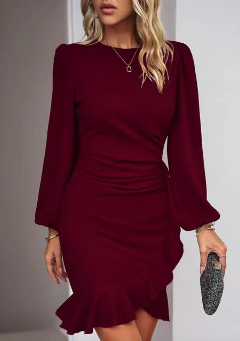 Alexia | Dress with Long Sleeves and Ruffles