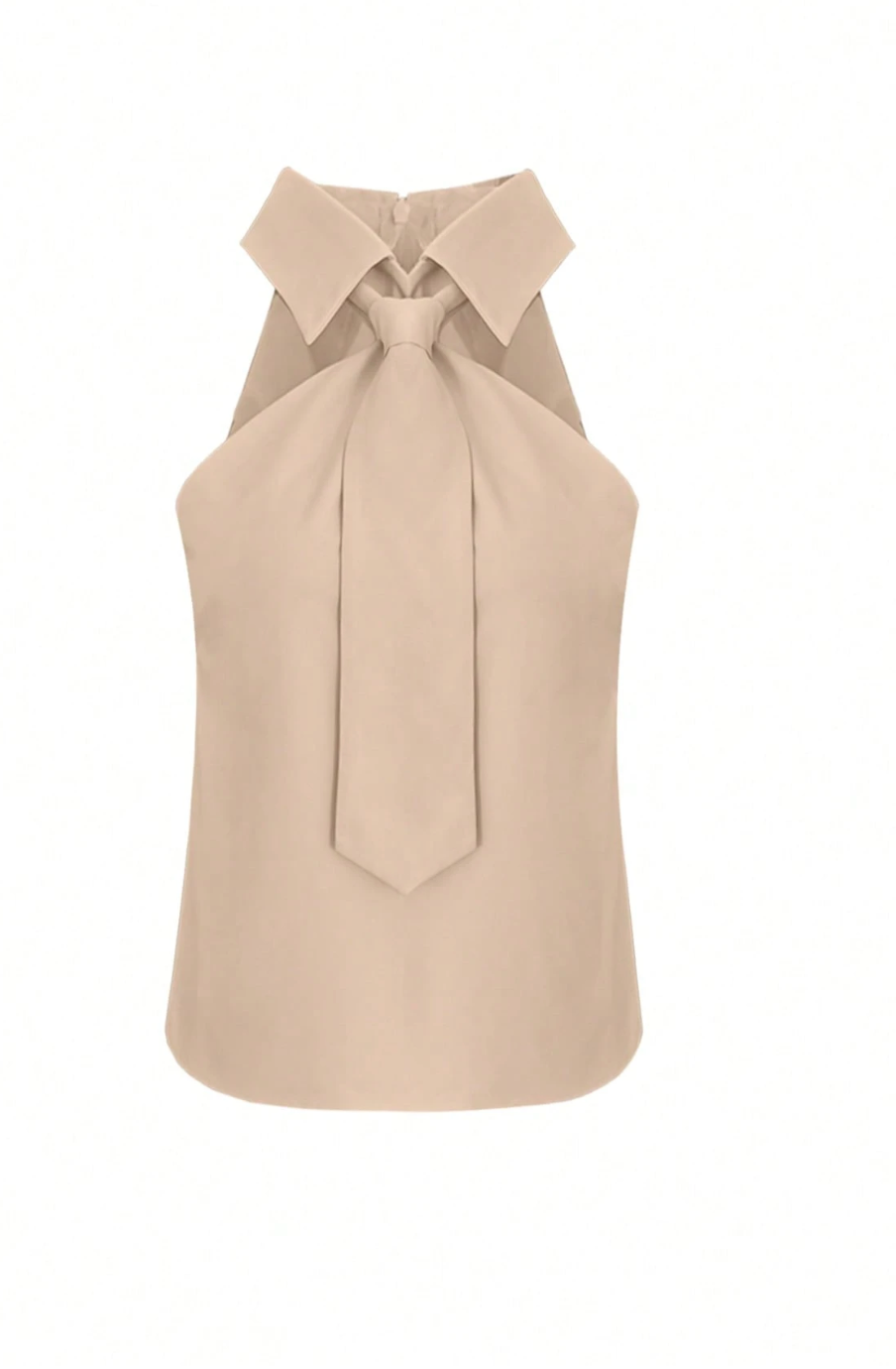 Elegant Women's Halter Top With Collar And Bow Detail