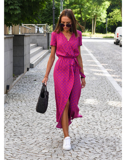 Corinne | V-Neck Midi Dress with Floral Print