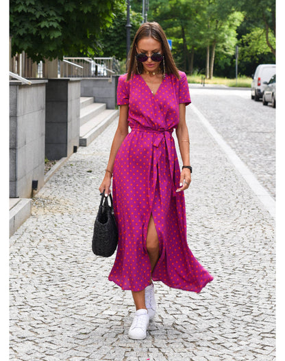 Corinne | V-Neck Midi Dress with Floral Print