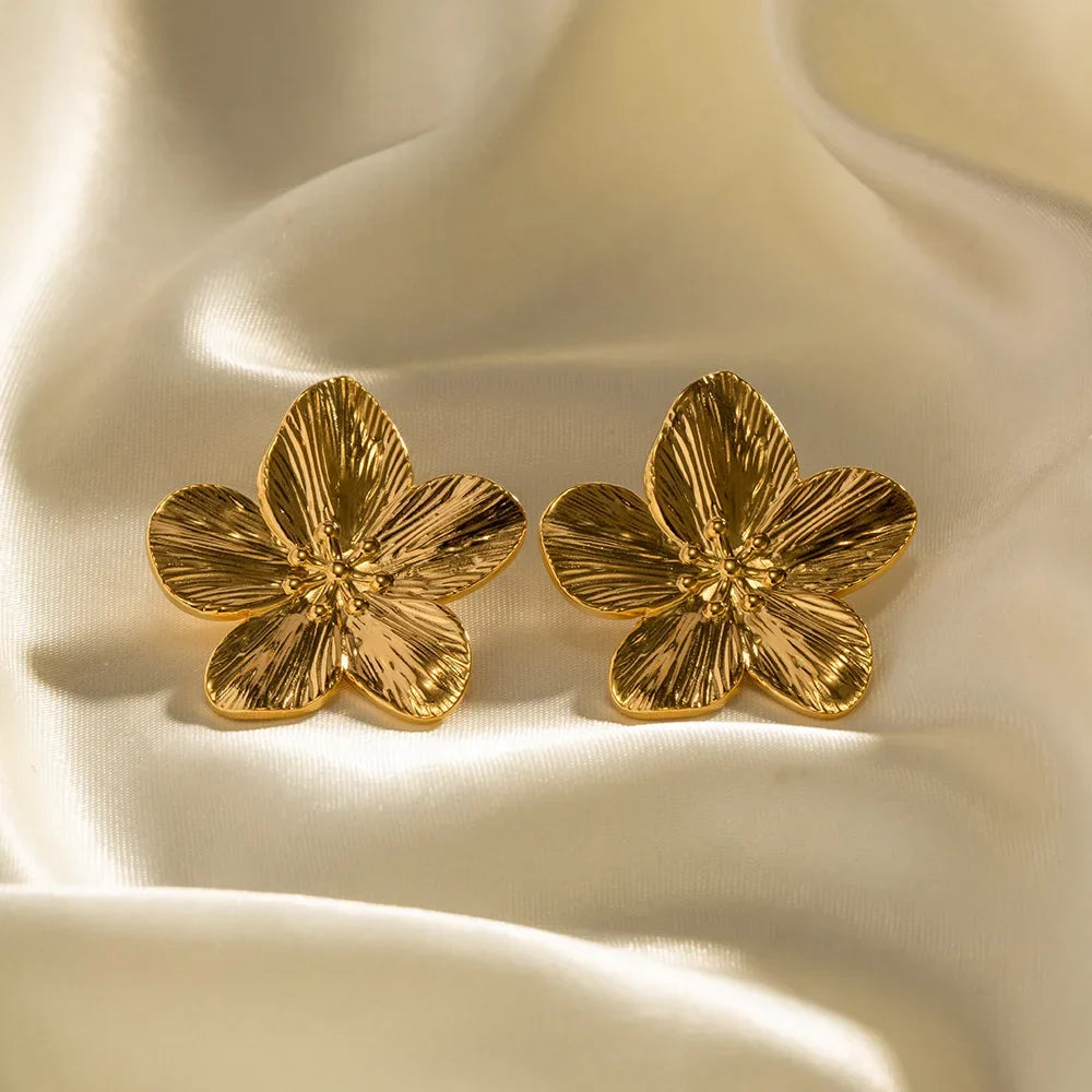 Gold Flower Earrings