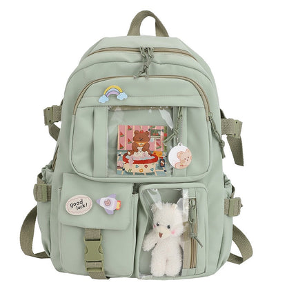 Lightweight Women's School Backpack with Multiple Compartments and Zipper