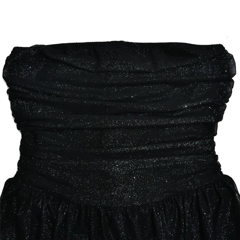 Dahlia | Strapless Glitter Mini Dress
