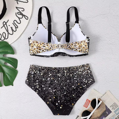 Fina | Stylish High-Waist Bikini Set with Tropical Print