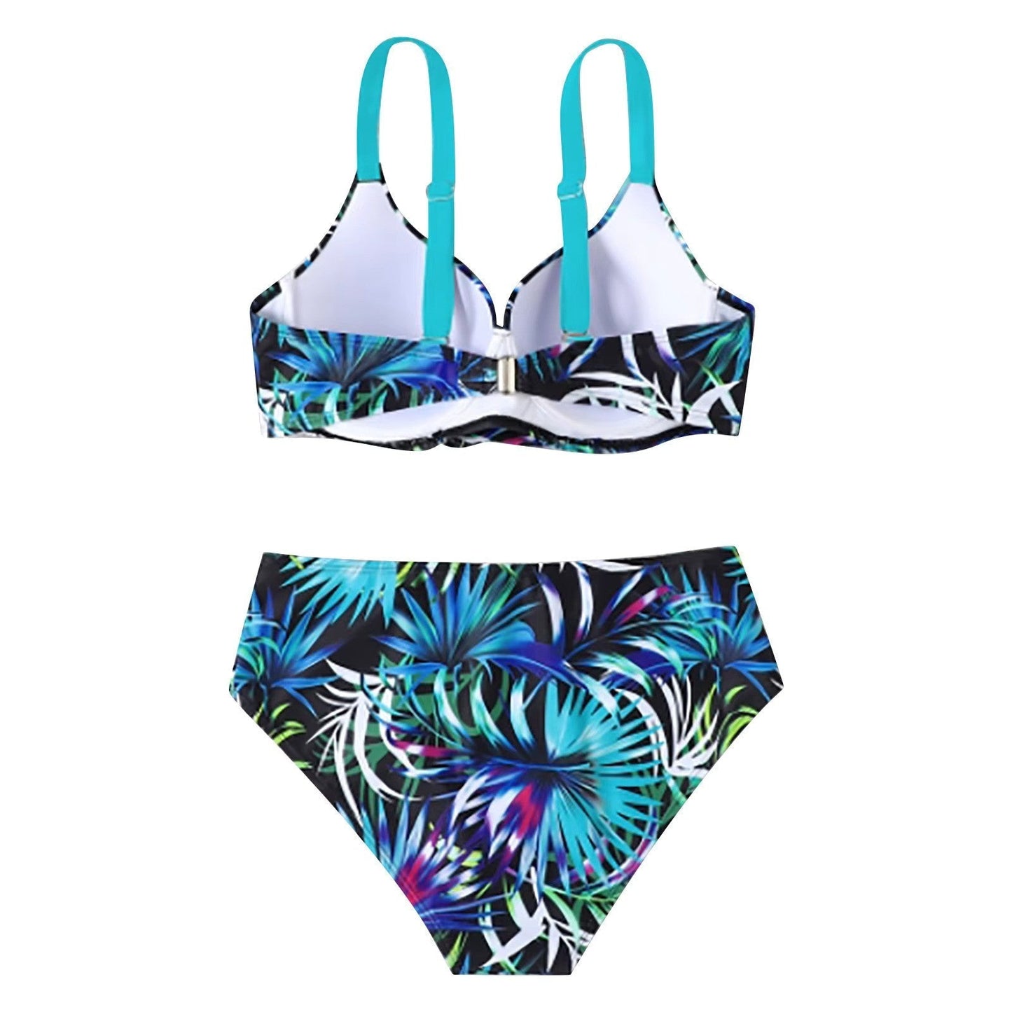 Fina | Stylish High-Waist Bikini Set with Tropical Print